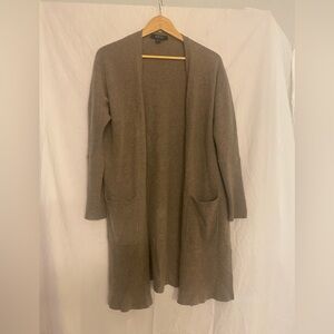 Saks 5th Avenue 100% cashmere Women's light Brown Open Front Sweater M/L
